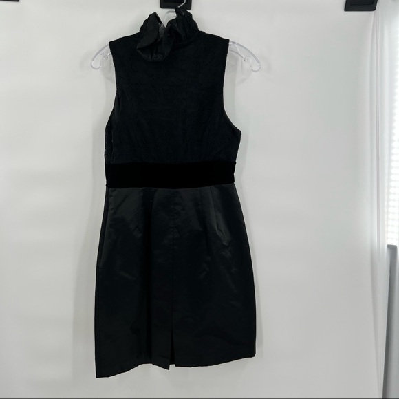 Frock Tracy Reese black ruffle collar seude belt sleeveless dress 4 - Picture 5 of 12